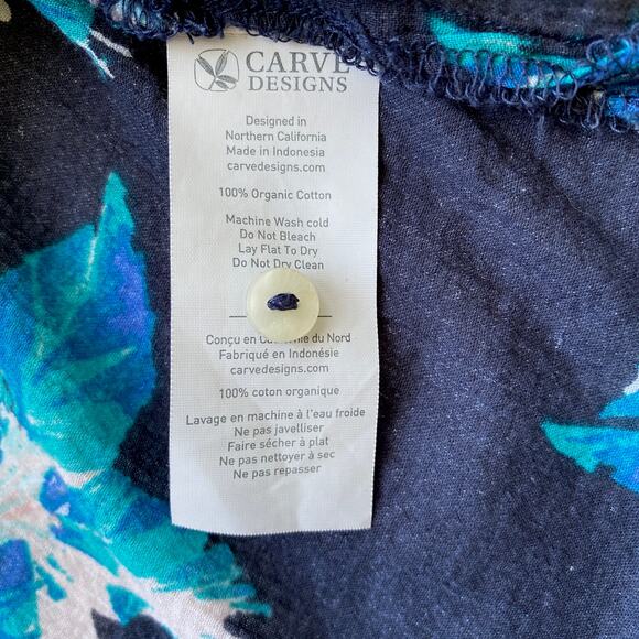 Carve Designs Dylan Gauze Shirt Stargazer Floral 100% Organic Cotton Gauze Top - Picture 9 of 10